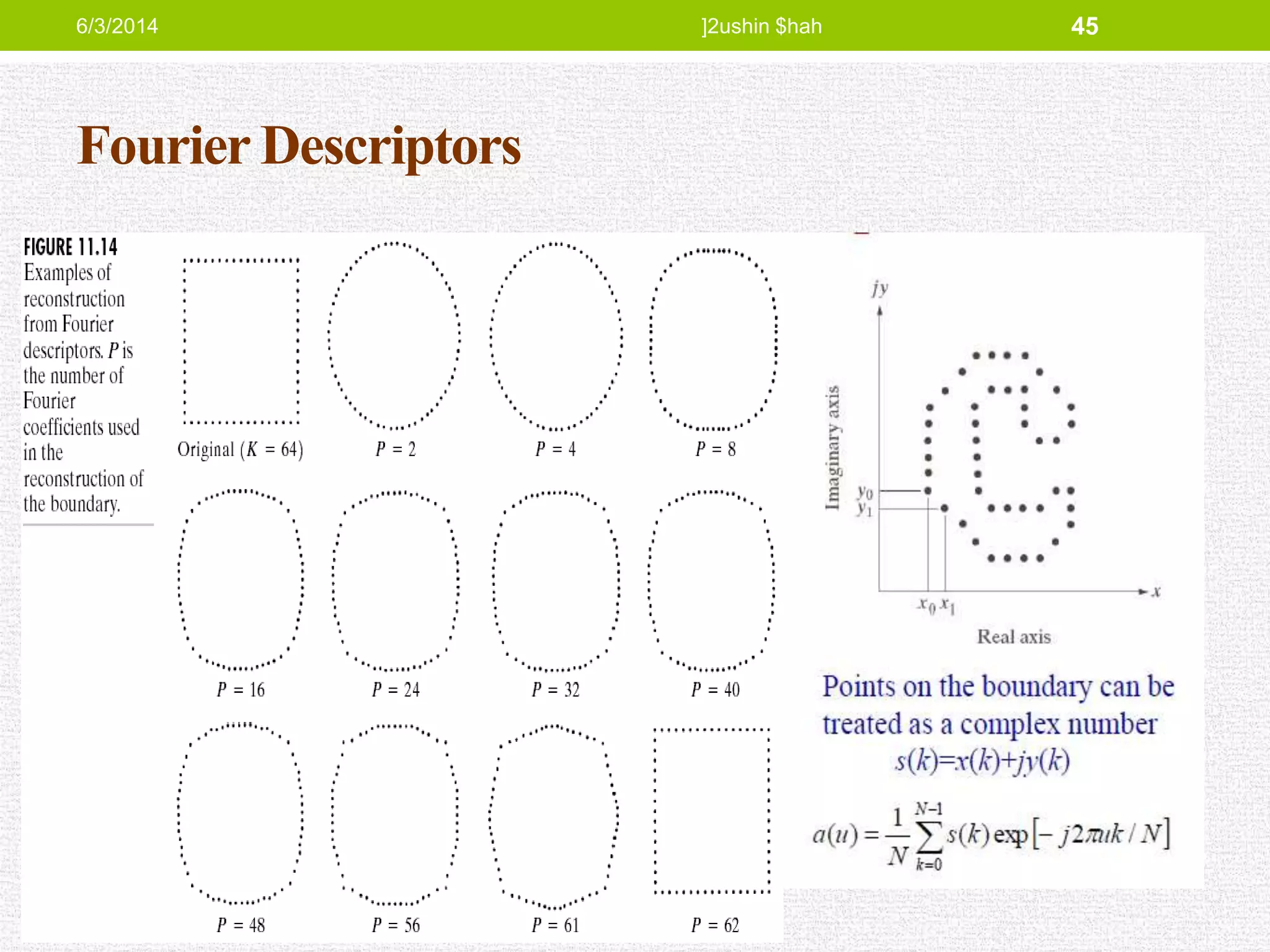 Fourier Descriptors
6/3/2014 ]2ushin $hah 45
 