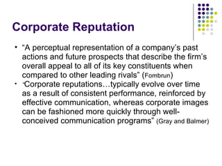 Image and Reputation 2009 | PPT