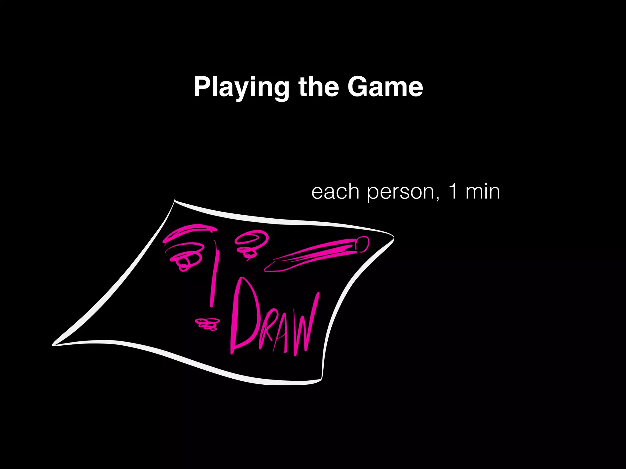 Playing the Game!
each person, 1 min
 