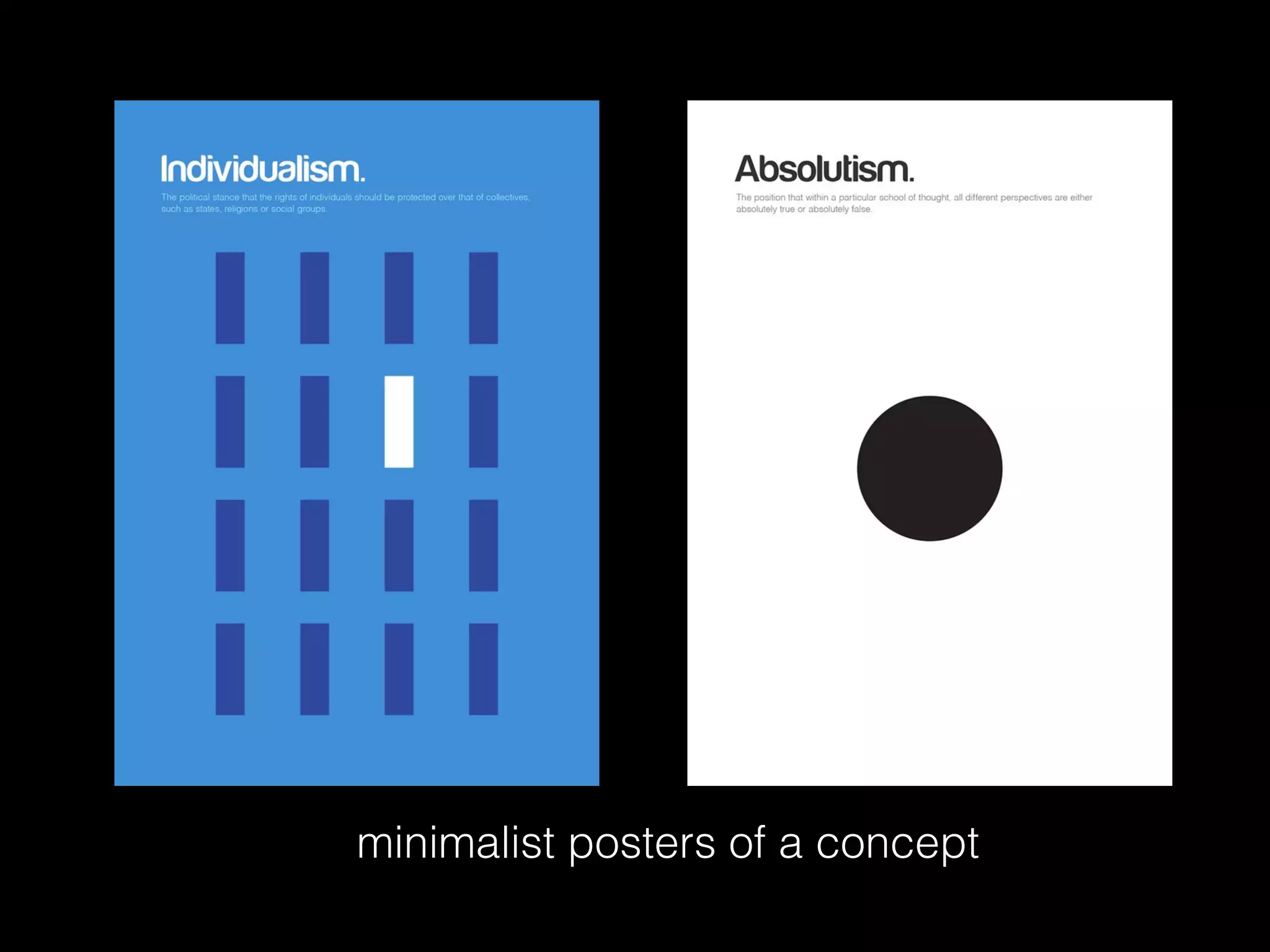minimalist posters of a concept
 