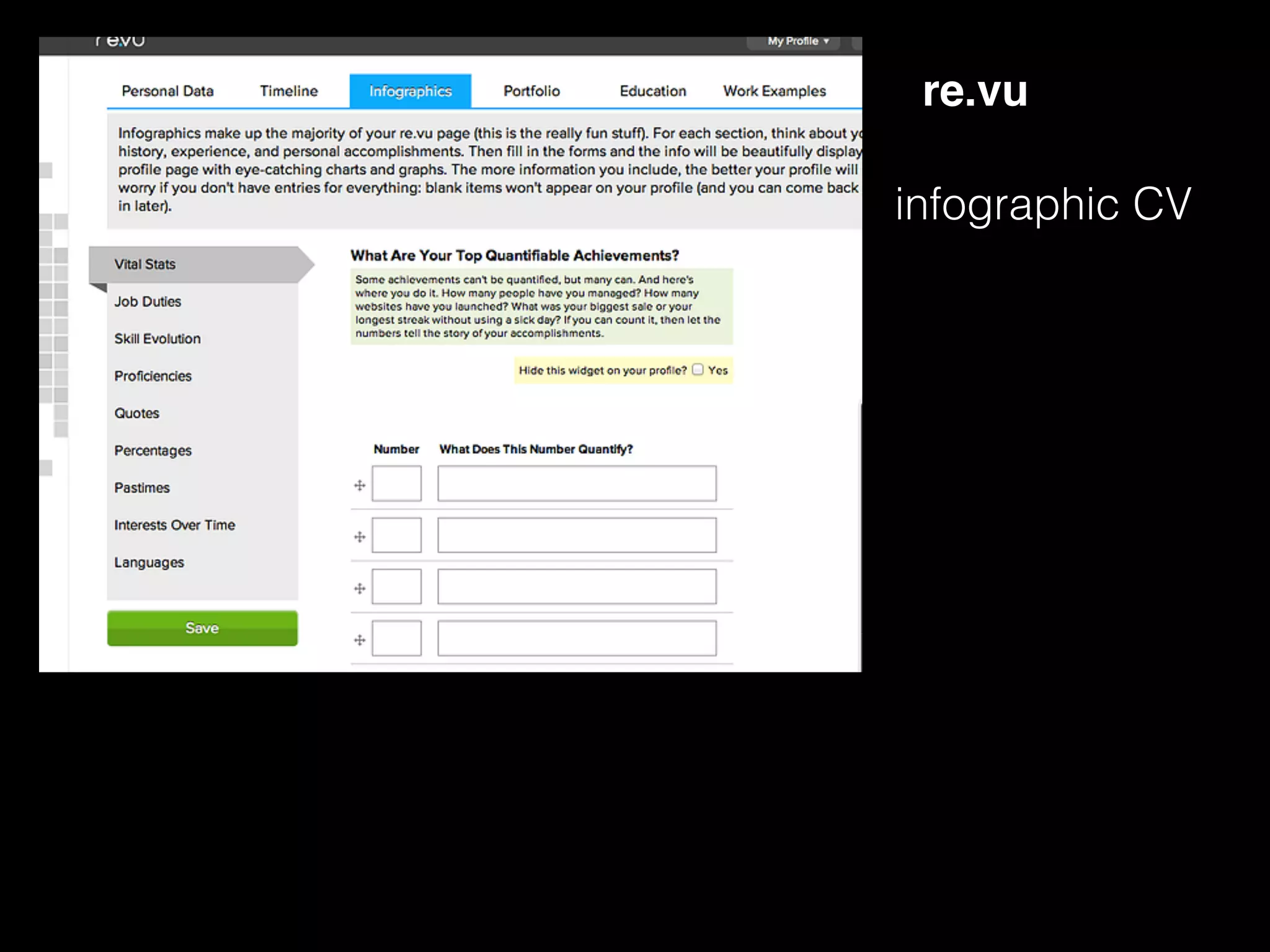 re.vu
infographic CV
 