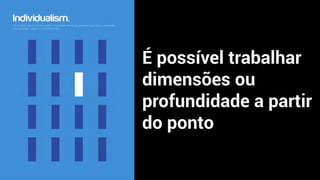 É possível trabalhar
dimensões ou
profundidade a partir
do ponto
 