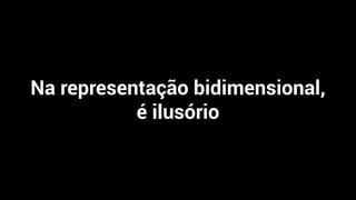 Na representação bidimensional,
é ilusório
 