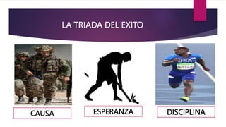 LA TRIADA DEL EXITO
CAUSA ESPERANZA DISCIPLINA
 