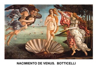 NACIMIENTO DE VENUS. BOTTICELLI
 