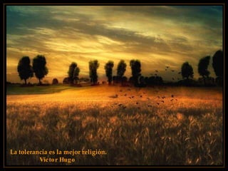 La tolerancia es la mejor religión. Víctor Hugo   