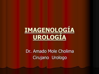 IMAGENOLOGÍA
UROLOGÍA
Dr. Amado Mole Cholima
Cirujano Urologo
 