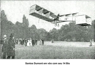 Copacabana em 1921 Santos Dumont em vôo com seu 14 Bis   