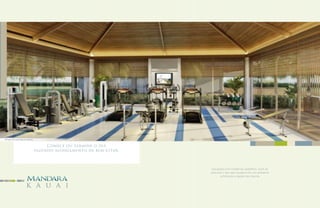 Perspectiva ilustrada do fitness


                                        Comece ou termine o dia
                                   fazendo alongamento de bem-estar.



                                                                        Equipado com modernos aparelhos, você vai
                                                                       exercitar o seu lado saudável em um ambiente
                                                                              sofisticado e repleto de charme.


                        k a u a i
 