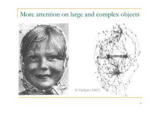 More attention on large and complex objects




                   © Yarbus (1967)


                                              5
 