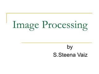 Image Processing by S.Steena Vaiz 