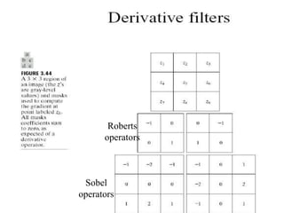Roberts
operators
Sobel
operators
 