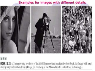 Examples for images with different details
 