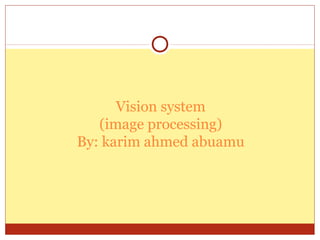 Vision system
   (image processing)
By: karim ahmed abuamu
 