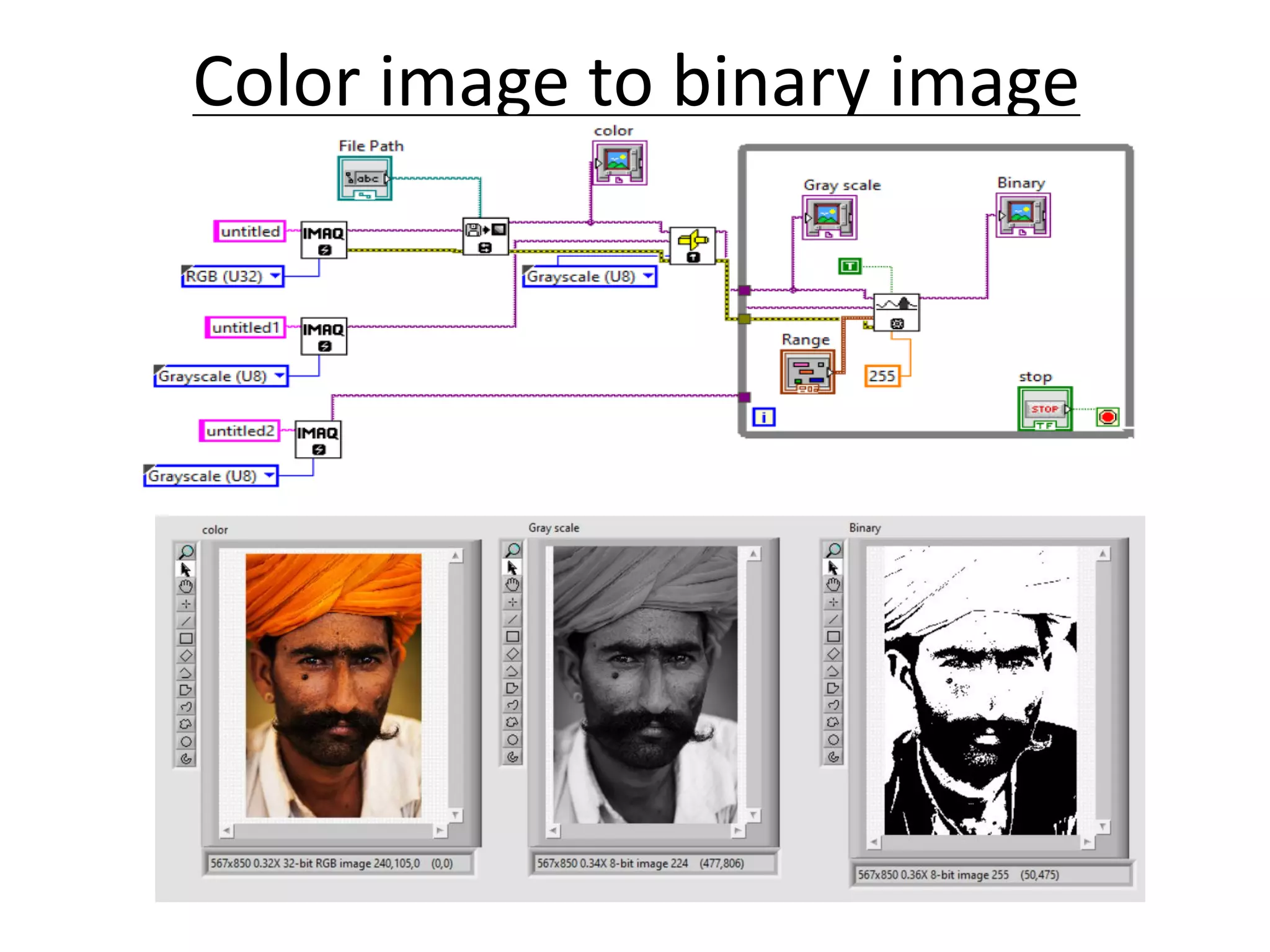 Color image to binary image
 