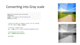 Converting into Gray scale
 