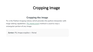 Cropping Image
 