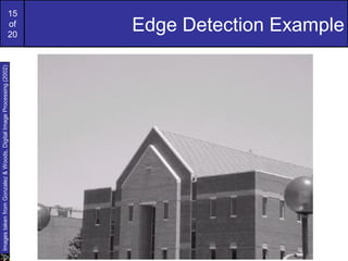15
of
20
Edge Detection Example
ImagestakenfromGonzalez&Woods,DigitalImageProcessing(2002)
 