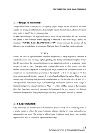 Final Project Report on Image processing based intelligent traffic ...
