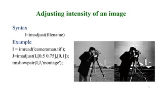 Imadjust Parameters Image processing lab work | PPTX
