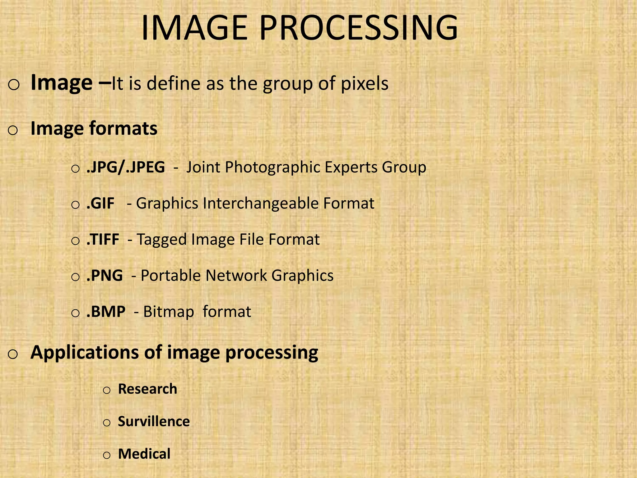 Image processing on matlab presentation | PPSX