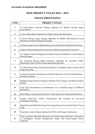 ieee Image processing project title 2014-2015 | PDF