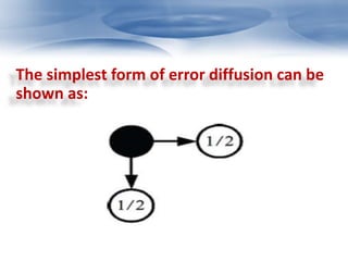 The simplest form of error diffusion can be 
shown as: 
 