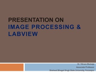 PRESENTATION ON
IMAGE PROCESSING &
LABVIEW
Dr. Vikram Mutneja
Associate Professor
Shaheed Bhagat Singh State University, Ferozepur
 