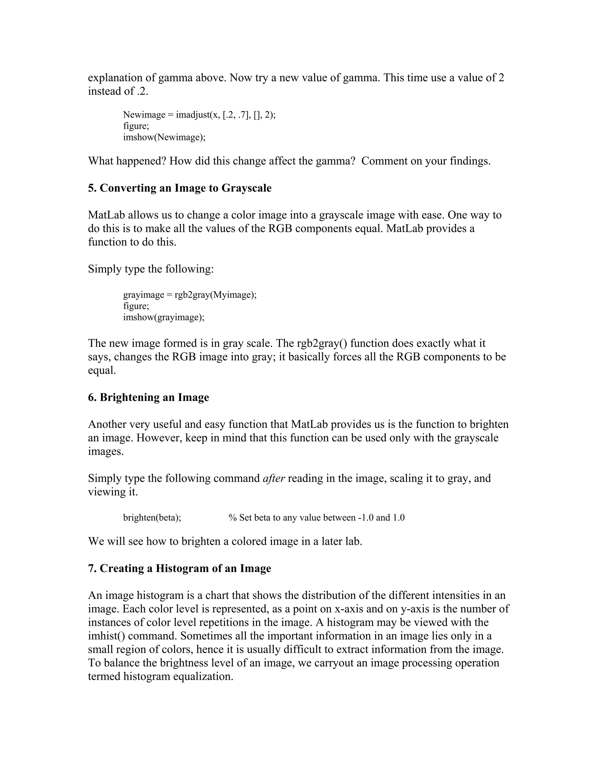Image processing with matlab | PDF