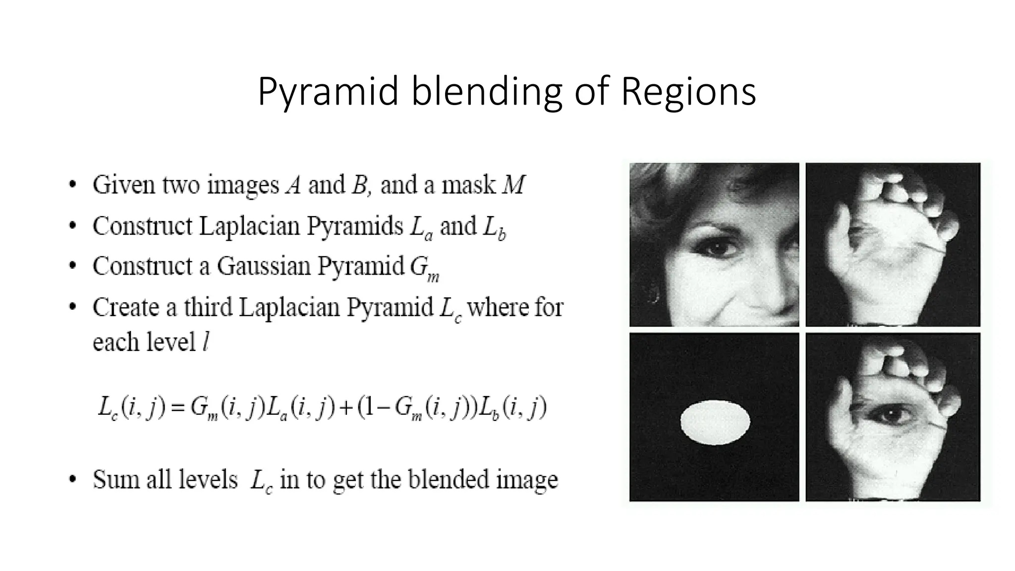 Pyramid blending of Regions
 