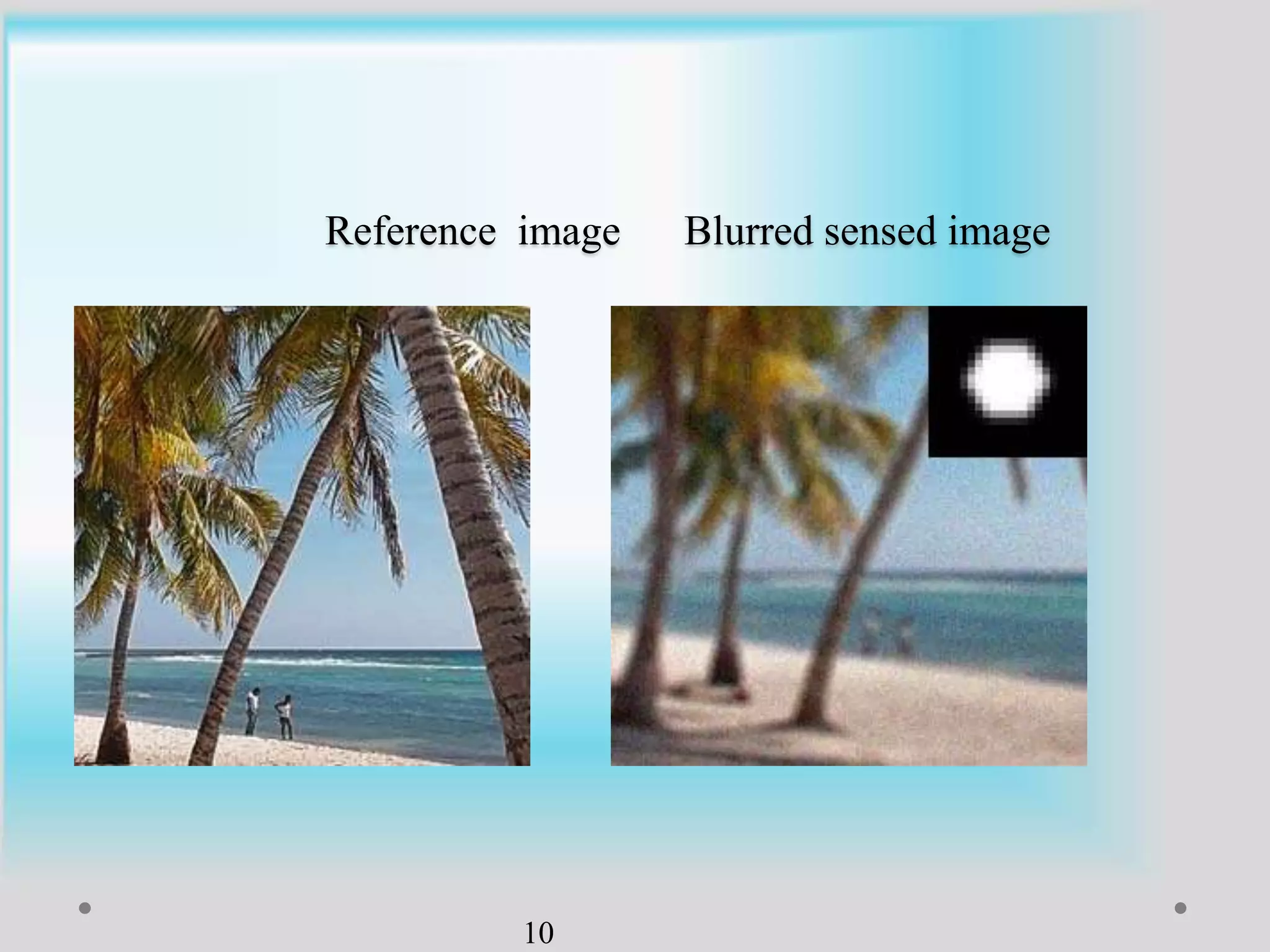 Reference image Blurred sensed image
10
 