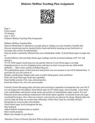 Diabetes Assignment.pdf Image Result For Structure Of Discussion Scientific Paper | PDF