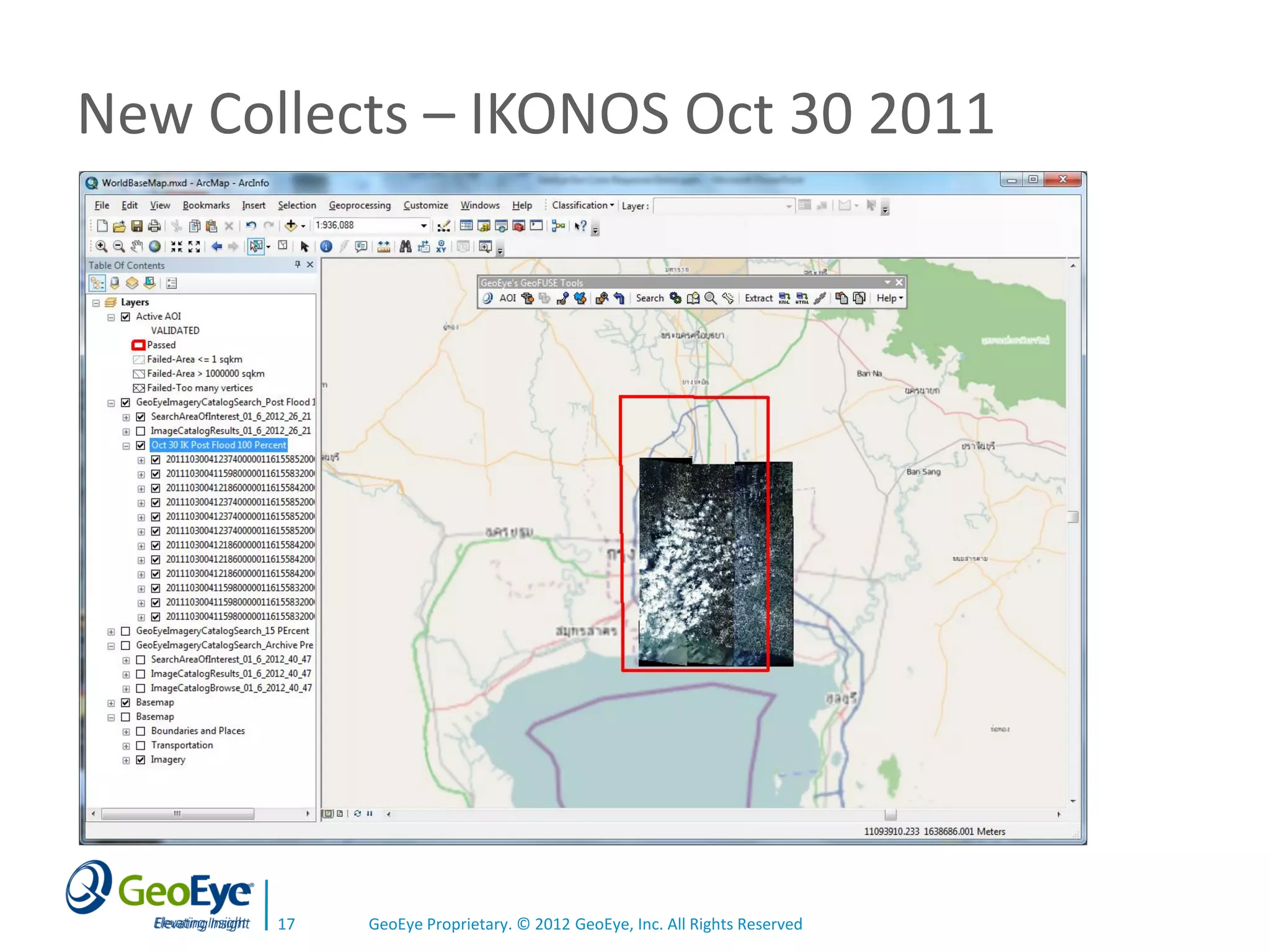New Collects – IKONOS Oct 30 2011




       17   GeoEye Proprietary. © 2012 GeoEye, Inc. All Rights Reserved
 
