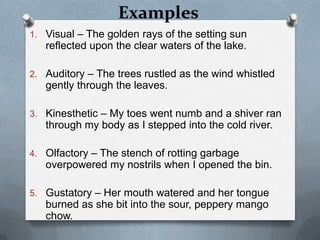 visual imagery examples in literature