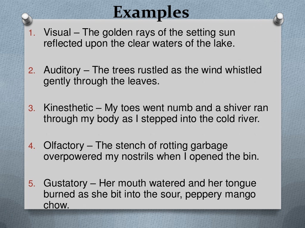 imagery examples in essay