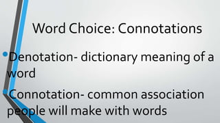 Word Choice Connotation Examples Imagery, Figures of Speech, and Diction.pptx