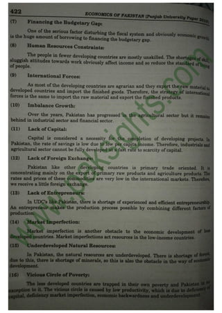 Economics of Pakistan B.Com Part 2 Solved Past Papers 2010 | PDF