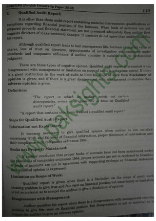 Auditing B.Com Part 2 Solved Past Papers 2012