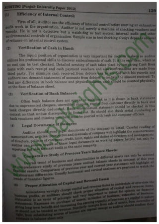 Auditing B.Com Part 2 Solved Past Papers 2012