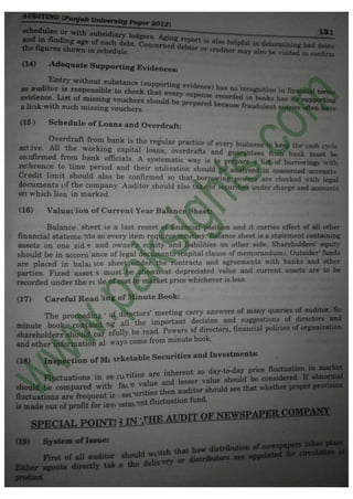 Auditing B.Com Part 2 Solved Past Papers 2012