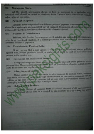 Auditing B.Com Part 2 Solved Past Papers 2012