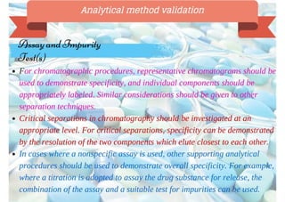Analytical method validation