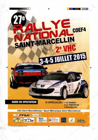 Guide du spectateur - 27e Rallye National de Saint Marcellin (2015)