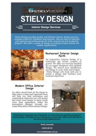Interior Design Service Firms Perth