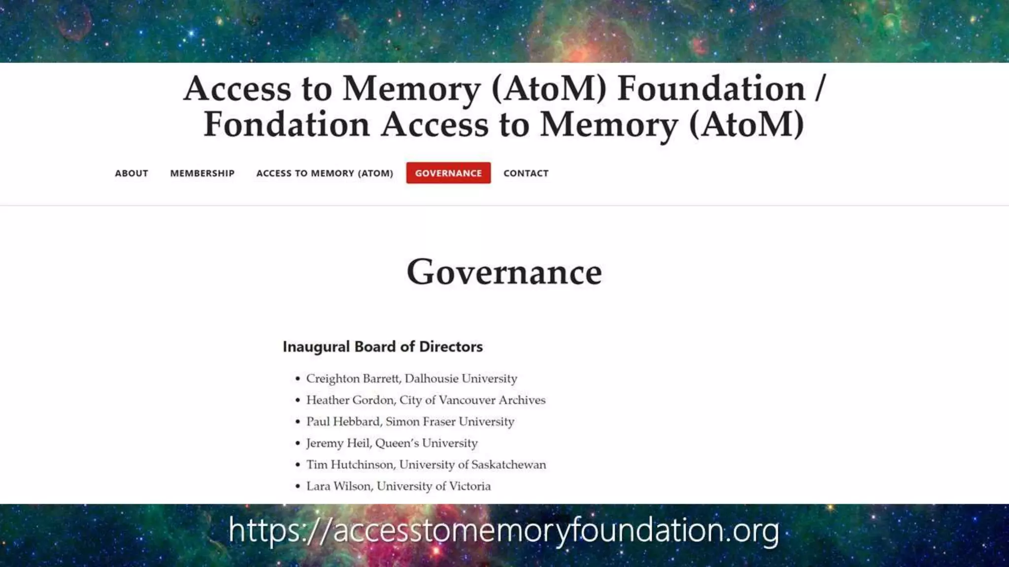 https://accesstomemoryfoundation.org
 