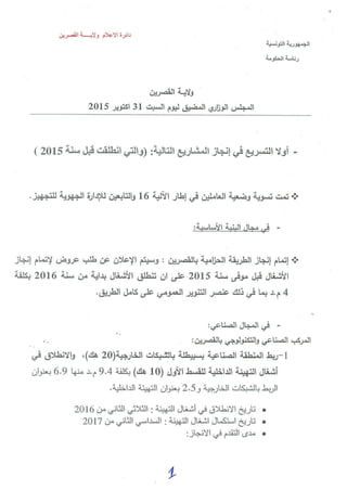 المجلس الوزاري المضيق القصرين 31 اكتوبر 2015