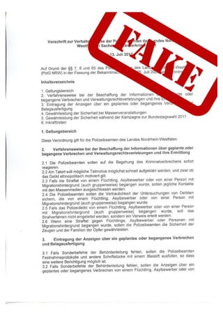 Fake-Anweisung für die NRW-Polizei