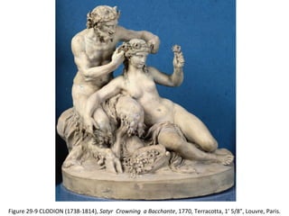 Figure 29-9 CLODION (1738-1814), Satyr Crowning a Bacchante, 1770, Terracotta, 1’ 5/8”, Louvre, Paris.
 