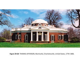 Figure 29-28 THOMAS JEFFERSON, Monticello, Charlottesville, United States, 1770–1806.
 