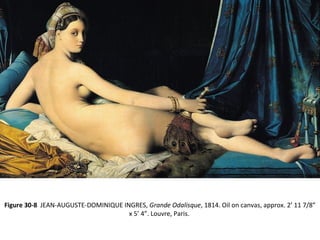 Figure 30-8 JEAN-AUGUSTE-DOMINIQUE INGRES, Grande Odalisque, 1814. Oil on canvas, approx. 2’ 11 7/8”
x 5’ 4”. Louvre, Paris.
 